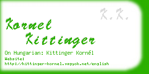 kornel kittinger business card